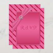 Carte R.S.V.P. rose et rouge (Devant / Derrière)