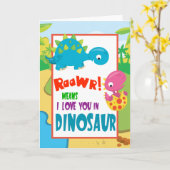 Carte Raawr Certains vous aiment Dionsaur Saint-Valentin (Fleur jaune)