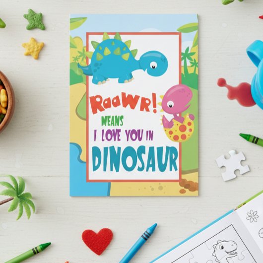 Carte Raawr Certains vous aiment Dionsaur Saint-Valentin