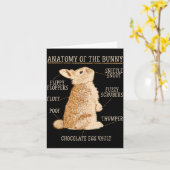 Carte Rabbit Anatomy Bunny Lover Animal Pet Owner  (Fleur jaune)