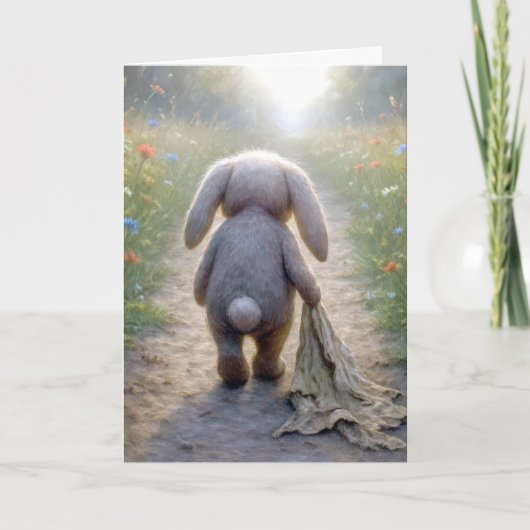 Carte Rabbit aux oreilles de disquette avec une couvertu (Devant)