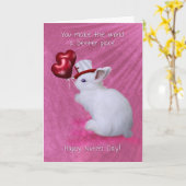 Carte Rabbit Avec Ballons Coeurs Et Mignonne Casquette N (Fleur jaune)