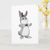 Carte Rabbit avec chapeau et cravate de la ceinture (Fleur jaune)