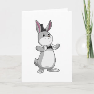Carte Rabbit avec chapeau et cravate de la ceinture