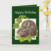 Carte Rabbit de lapin d'anniversaire général pour quelqu (Fleur jaune)