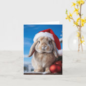 Carte Rabbit de Noël (Fleur jaune)