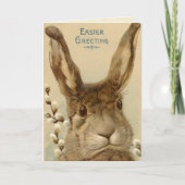 Carte Rabbit de voeux de Pâques vintage (Devant)