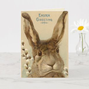 Carte Rabbit de voeux de Pâques vintage