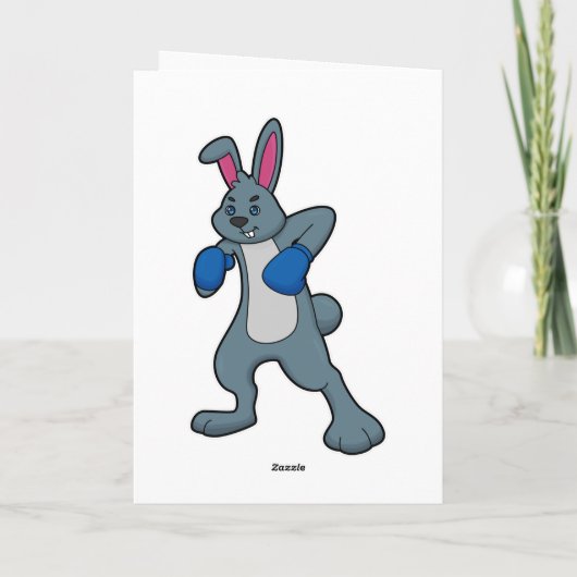 Carte Rabbit en boîte avec gants de boxe (Dos)