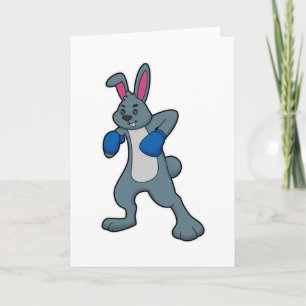 Carte Rabbit en boîte avec gants de boxe