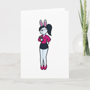 Carte Rabbit en tant que secrétaire avec Bloc-notes et l