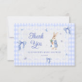 Carte Rabbit Gingham Bunny Baby Shower Thank You  Card (Devant)