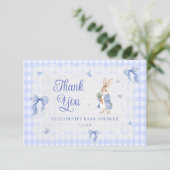 Carte Rabbit Gingham Bunny Baby Shower Thank You  Card (Debout devant)