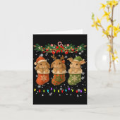 Carte Rabbit In Christmas Socks Lights Rabbit Xmas (Fleur jaune)