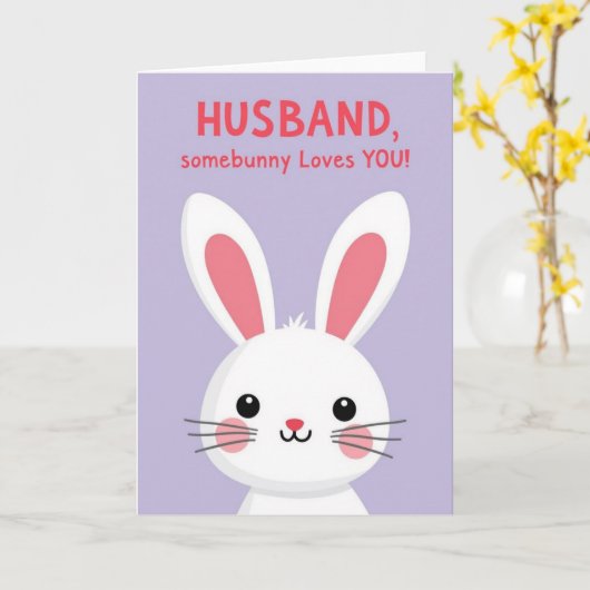 Carte Rabbit Love Note Card (Fleur jaune)