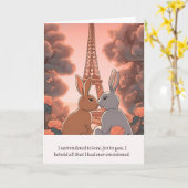 Carte rabbit message happy birthday (Fleur jaune)