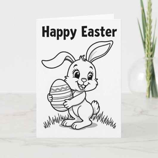 Carte Rabbit Oval Pattern Celebration Card (Devant)