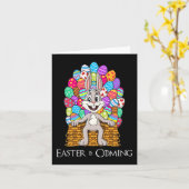 Carte Rabbit Pâques Panier Oeuf Trône Amusants Garçons F (Fleur jaune)