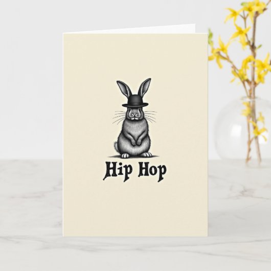 Carte Rabbit Pattern Hip Hop Card (Fleur jaune)