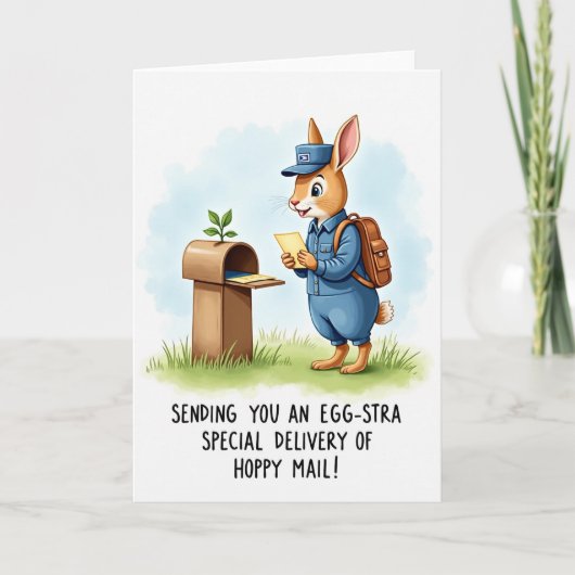 Carte Rabbit Postman Delivery Card (Devant)