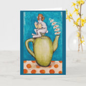 Carte Rabbit Tea Get Well card (Fleur jaune)
