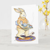 Carte Rabbit Tea Tray Get Well card (Fleur jaune)