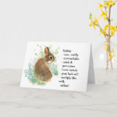 Carte Rabbit Totem, Animal Guide Funny Birthday (Fleur jaune)