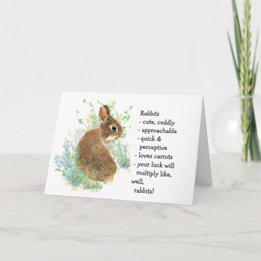 Carte Rabbit Totem, Animal Guide Funny Birthday (Devant)
