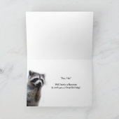 Carte Raccoon Animal Humor Birthday Cake Fun Card (Intérieur)