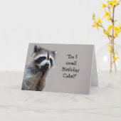 Carte Raccoon Animal Humor Birthday Cake Fun Card (Fleur jaune)