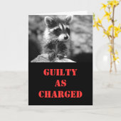 Carte Raccoon Anniversaire (Fleur jaune)