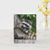Carte Raccoon Babies ! (Fleur jaune)