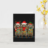 Carte Raccoon Christmas Tree Lights Pajama Racoon Lover (Fleur jaune)