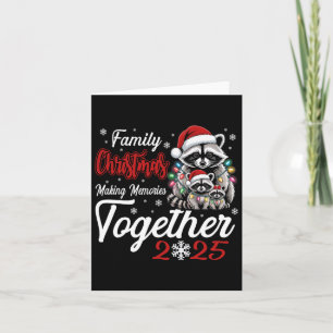 Carte Raccoon Famille Noël Faire des souvenirs ensemble