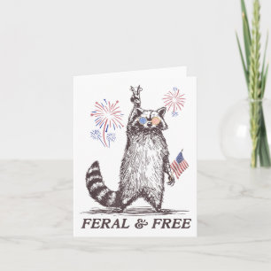 Carte Raccoon Feral Et Free, Raccoon Funny 4 juillet