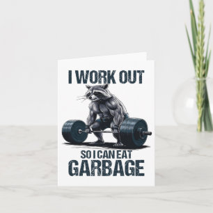 Carte Raccoon Gym Entraînement De Poids Je M'Efforce Pou