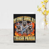 Carte Raccoon My Srit Animal Is A Trash Panda Funny Boot (Fleur jaune)