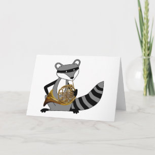 Carte Raccoon Playing the French Horn