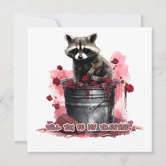 Carte Raccoon Seras-tu ma Saint-Valentin ? (Devant)