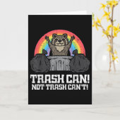 Carte Raccoon Trash Can Not Cant Funny Street Cat Men Wo (Fleur jaune)