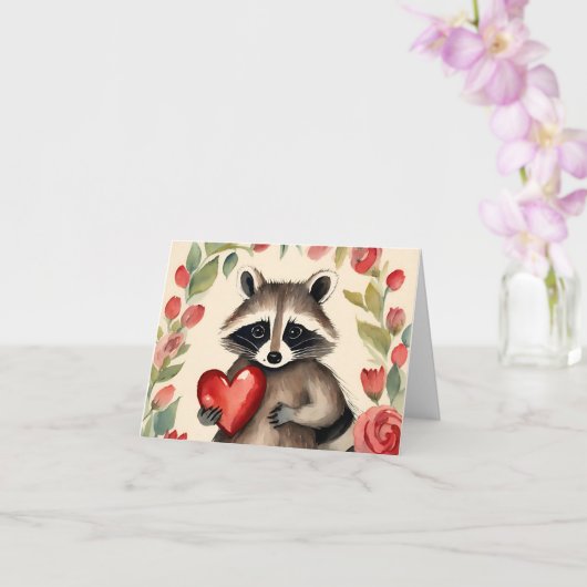 Carte Raccoon Valentine (Orchidée)