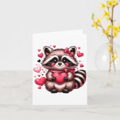 Carte Raccoon Valentine Hearts (Fleur jaune)