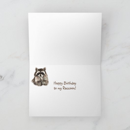 Carte RaccoonTotem, Animal Guide Funny Birthday (Intérieur)