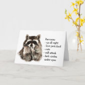 Carte RaccoonTotem, Animal Guide Funny Birthday (Fleur jaune)
