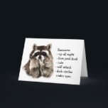 Carte RaccoonTotem, Animal Guide Funny Birthday<br><div class="desc">Raccoon Totem,  Animal Guide Inspirational and spiritual but funny card is a perfect Birthday card for the person in your life who displays all these characteristics .</div>