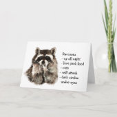 Carte RaccoonTotem, Animal Guide Funny Birthday (Devant)