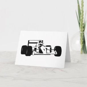Carte Race Car Silhouette noir et blanc