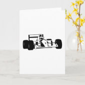 Carte Race Car Silhouette noir et blanc (Fleur jaune)