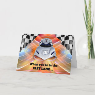 Carte Race Car Thème 18ème anniversaire pour Grandson