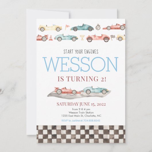 Carte Race Invitation Anniversaire (Devant)